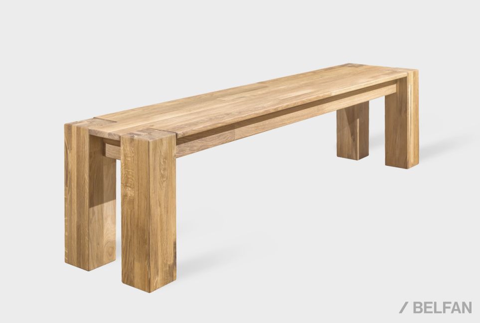 Скамья "Берген" П-03 (сечение опор 120х120) массив дуба 1