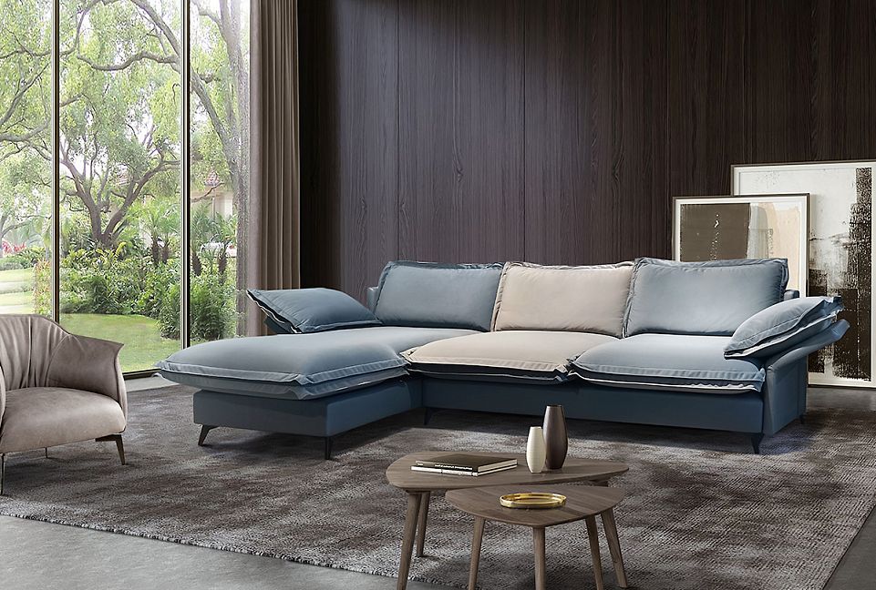 "Гранд" диван с оттоманкой; нераскл.; 8L2R; левый; начальная группа ткани