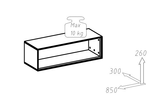 Полка навесная "Гринвуд" 85 массив дуба 16
