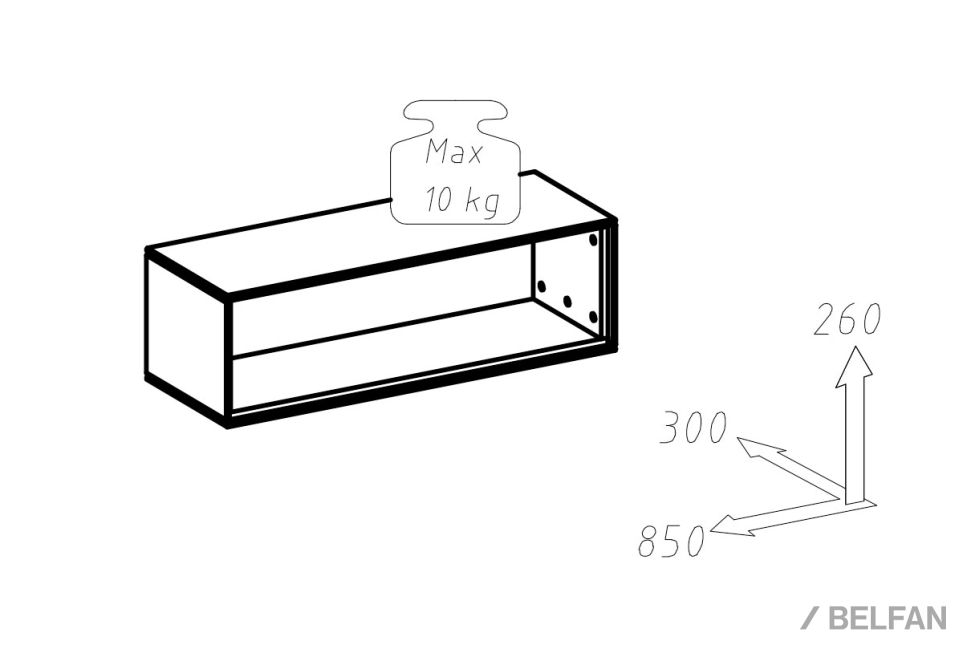 Полка навесная "Гринвуд" 85 массив дуба 2