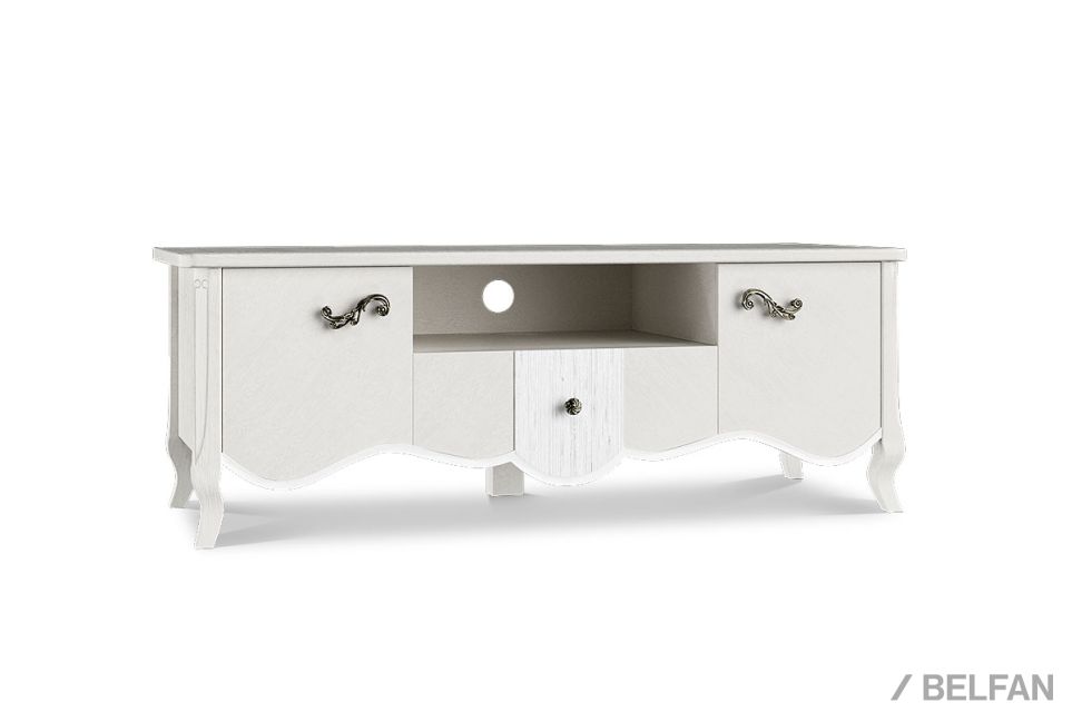 Тумба под ТВ "Катрин" (узкая) массив и шпон дуба 1