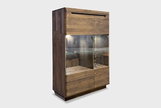 Тумба высокая "Бремен" (стекло) массив дуба 9