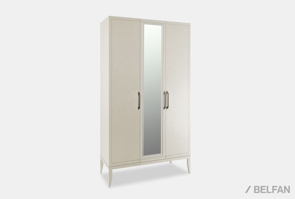Шкаф для одежды "Коста" 3-х дв. с зеркалом массив и шпон дуба 1