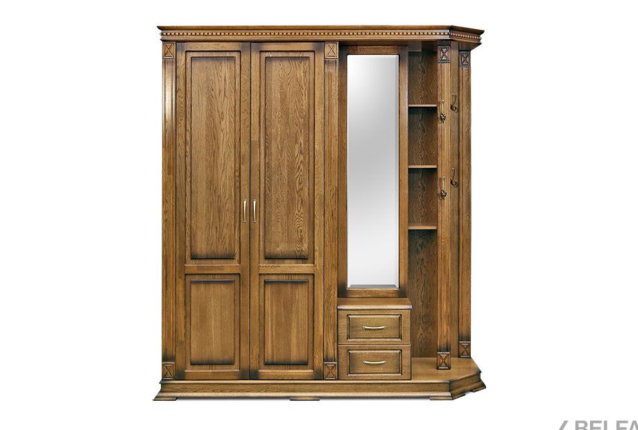 Шкаф комбинированный "Верди Люкс" 1 массив и шпон дуба 1