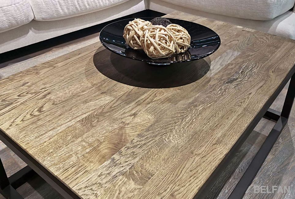 Стол журнальный "Арт" прямоугольный 259 массив дуба, металл 2