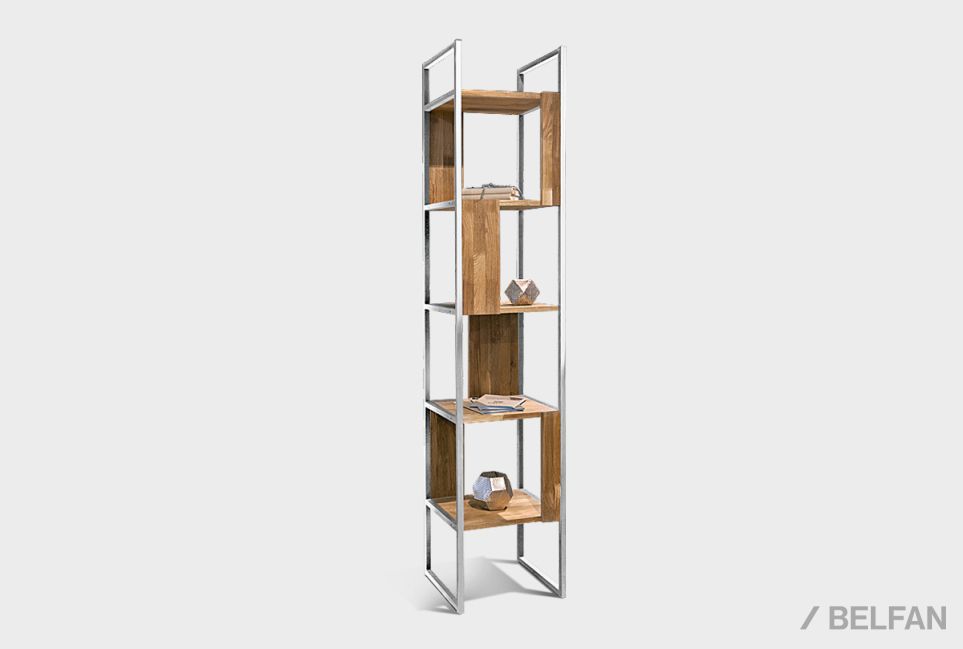 Стеллаж "Арт" 430 массив дуба, металл 1