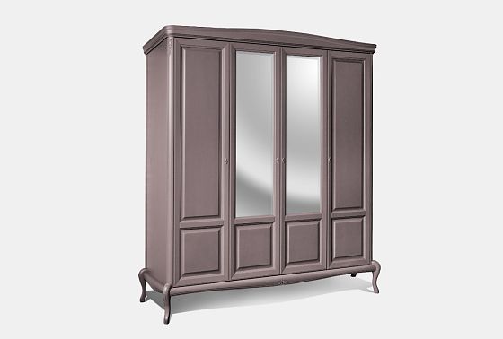 Шкаф для одежды "Флерон" 4-х дв. (с зеркалом) массив и шпон дуба 4