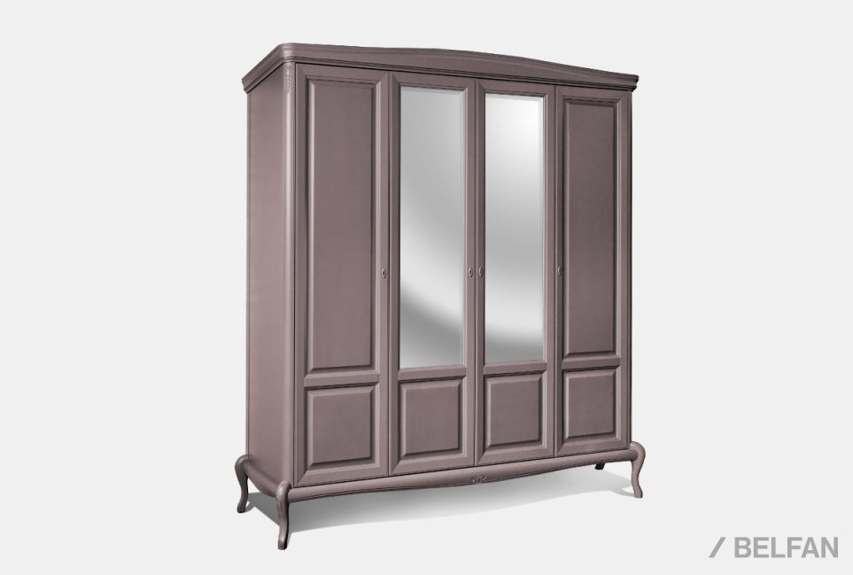 Шкаф для одежды "Флерон" 4-х дв. (с зеркалом) массив и шпон дуба 1