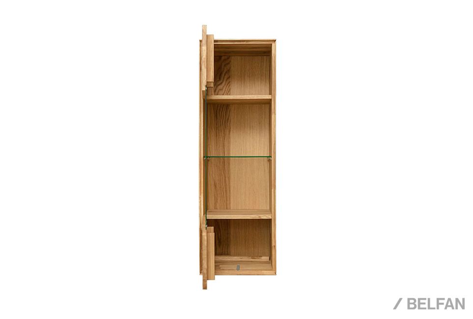 Шкаф навесной со стеклом "Гринвуд" (левый) массив дуба 3