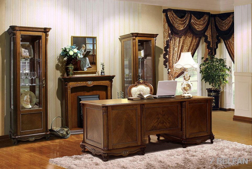 Шкаф с витриной "Алези 8" (правый) массив и шпон дуба 4