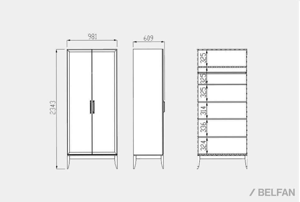 Шкаф для одежды "Коста" 2-х дв. без зеркала массив и шпон дуба 4