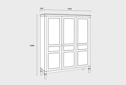 Шкаф для одежды 3-х дверный "Ольса-С" 30