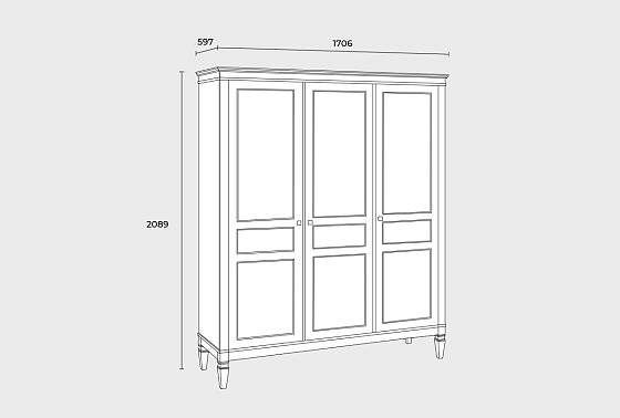 Шкаф для одежды 3-х дверный "Ольса-С" 30 массив сосны 6