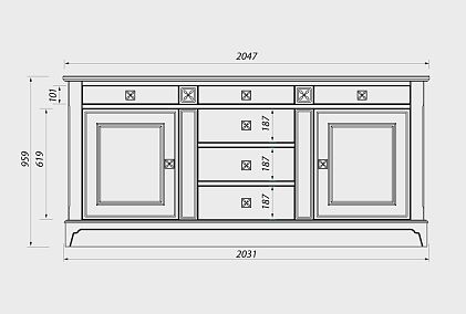Тумба 3-х секционная «Бриансон»