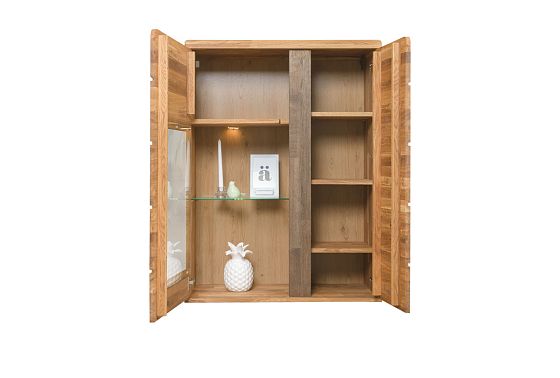 Шкаф навесной со стеклом "Madison" массив дуба 4