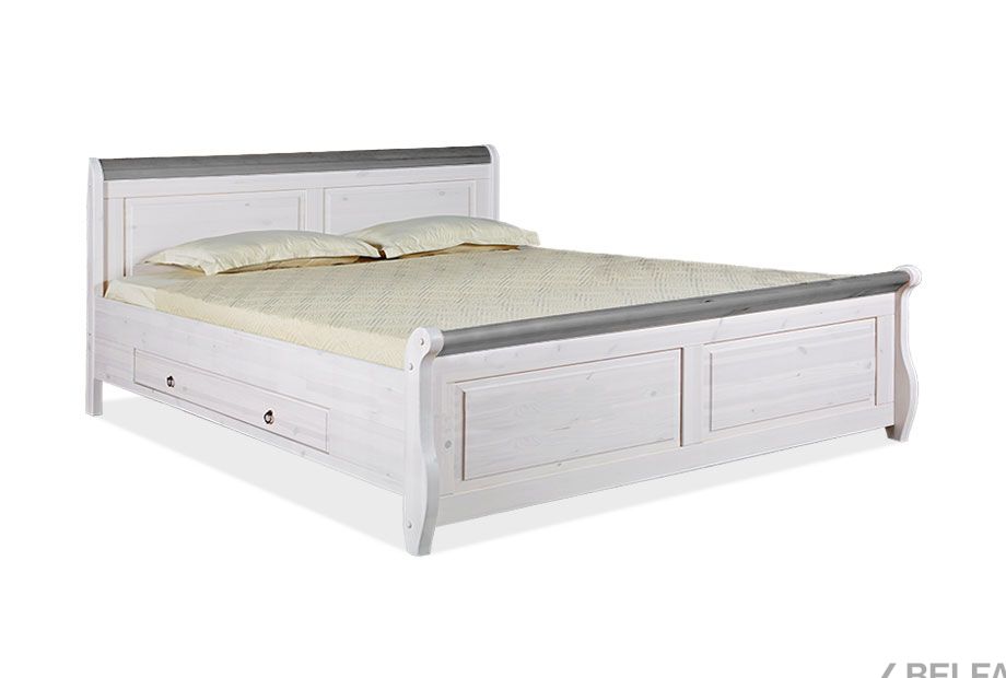 Кровать двуспальная "Мальта-М" 180 (с ящиками) массив сосны 1