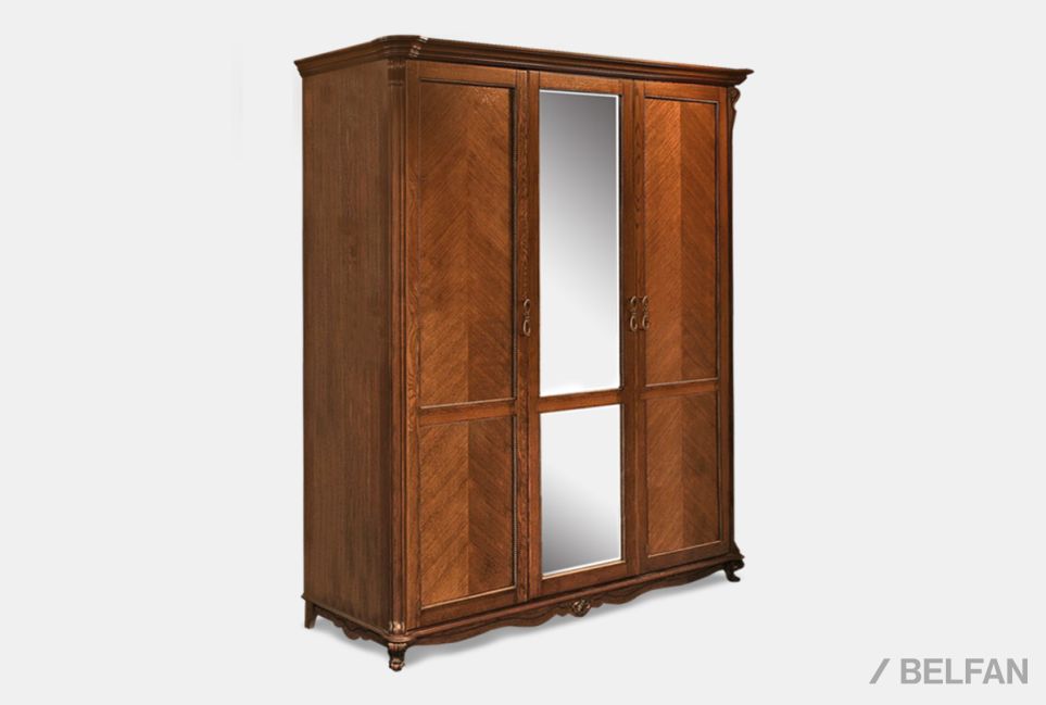 Шкаф 3-х дв. "Алези" массив и шпон дуба 1