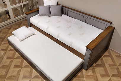 Кровать-диван под два матраса «Бриансон»; с настилом, без матраса; *А-020.5332; (900х2000); муссон+дуб