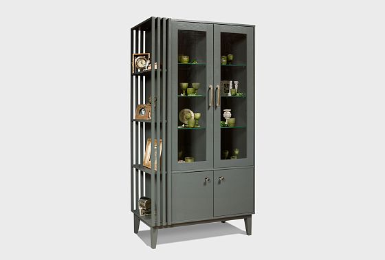 Витрина 4-х дв. "Чикаго" (левая) массив и шпон дуба 4