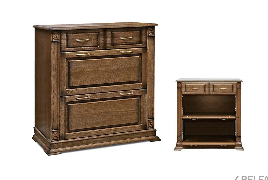 Тумба для обуви "Верди Люкс" 21 массив и шпон дуба 1