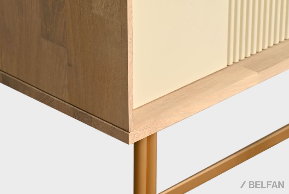 Тумба высокая «Авеню» шпон дуба, МДФ, металл 8