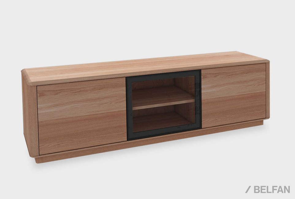 Тумба под ТВ «Тор» (стекло) массив дуба 2