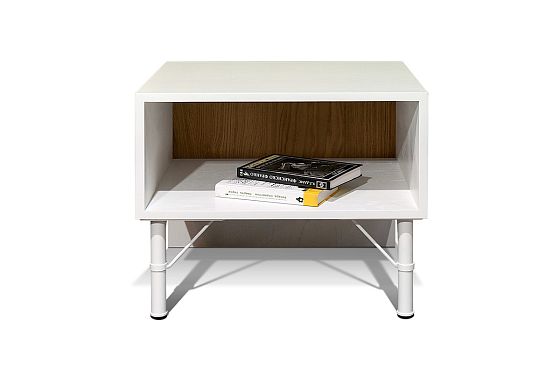 Тумба прикроватная "Extera" с нишей массив и шпон дуба, металл 4