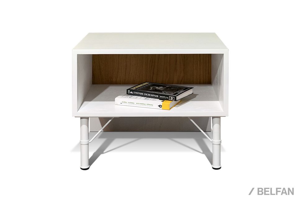 Тумба прикроватная "Extera" с нишей массив и шпон дуба, металл 1