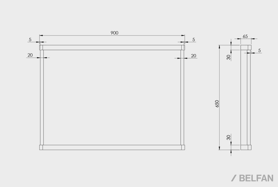 Зеркало настенное "Уоллстрит" (прямоугольное) массив дуба 2