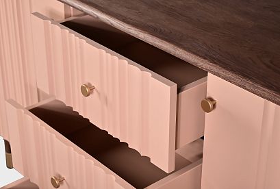 Тумба "Меридиан" 3 (с ящиками); *А-017.91; к-шоколадный дуб, ф-дымчатая роза