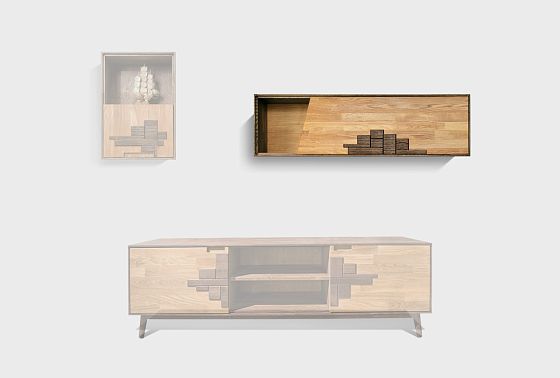 Шкаф навесной горизонтальный "Ирвинг Дизайн" массив дуба 4