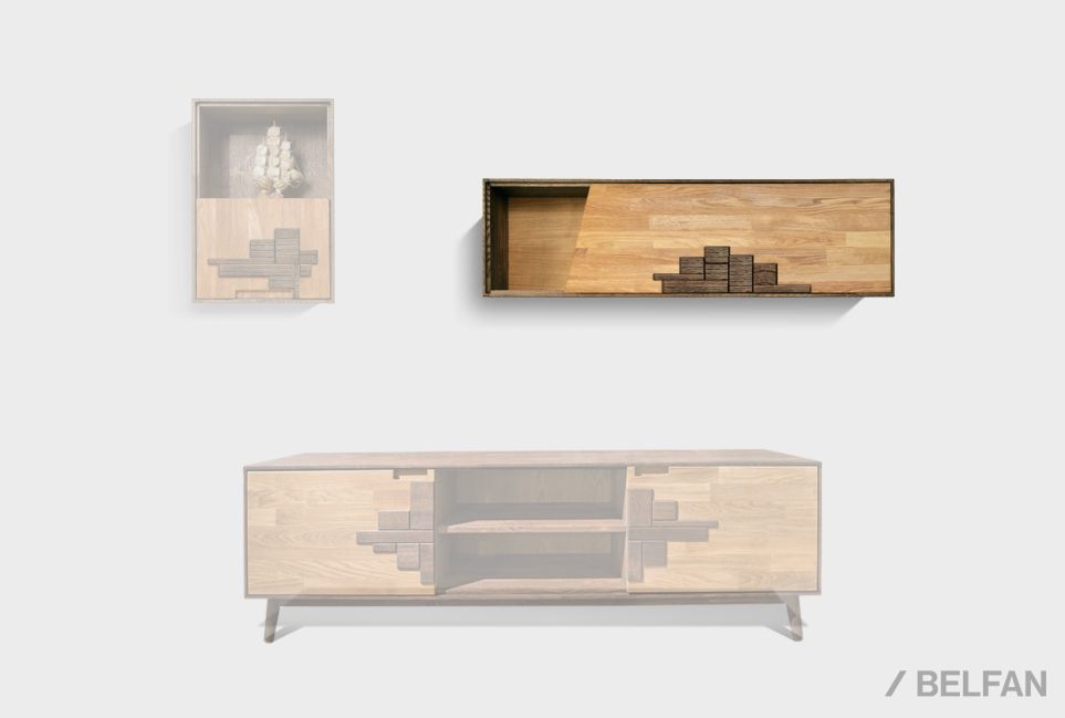 Шкаф навесной горизонтальный "Ирвинг Дизайн" массив дуба 2