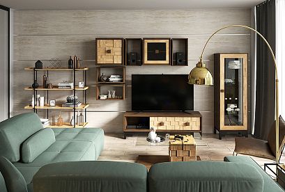 Стеллаж открытый "Cube Design" 4; *КМ-009.204; бейц-масло