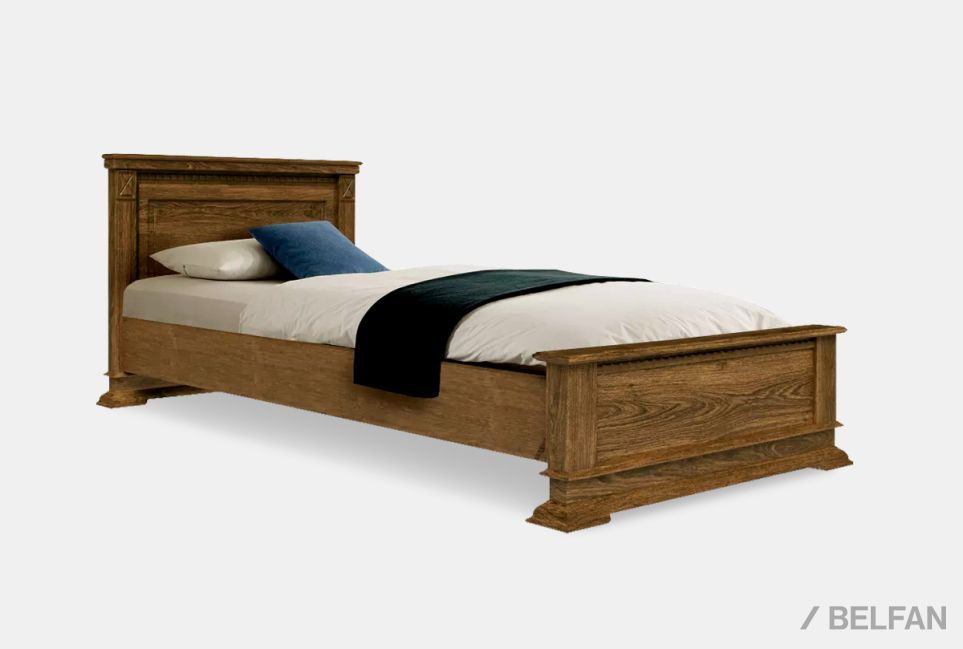 Кровать "Верди Люкс" (низкое изножье) массив и шпон дуба 1