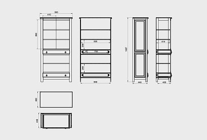 Стеллаж "Горд"; *ВМФ-6017; лак с патиной