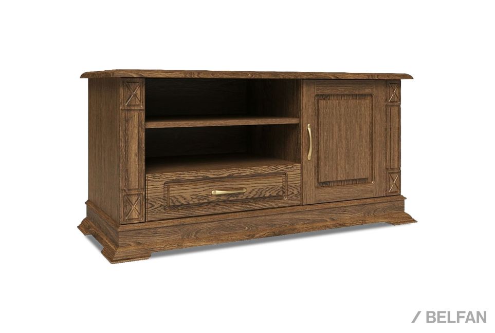 Тумба под ТВ "Верди Люкс ТВ4" массив и шпон дуба 1