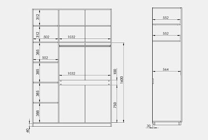 Шкаф 3-х дверный "Сакраменто"