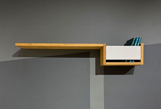 Полка с нишей "Уоллстрит" (правая) массив дуба, МДФ 3