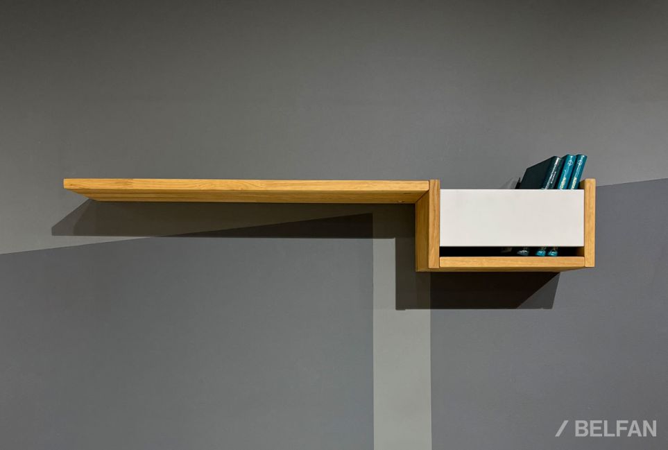 Полка с нишей "Уоллстрит" (правая) массив дуба, МДФ 2