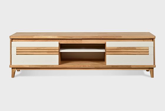 Тумба под ТВ "Уоллстрит" 170 (с нишей) массив дуба, МДФ 9