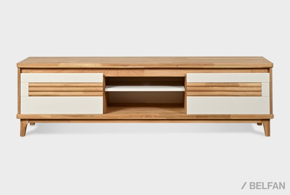 Тумба под ТВ "Уоллстрит" 170 (с нишей) массив дуба, МДФ 7