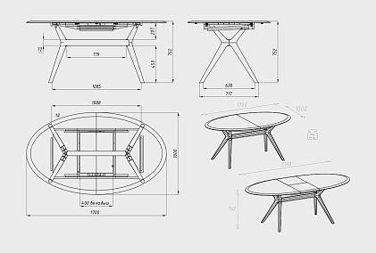 Стол обеденный "Кармен" (раскладной)