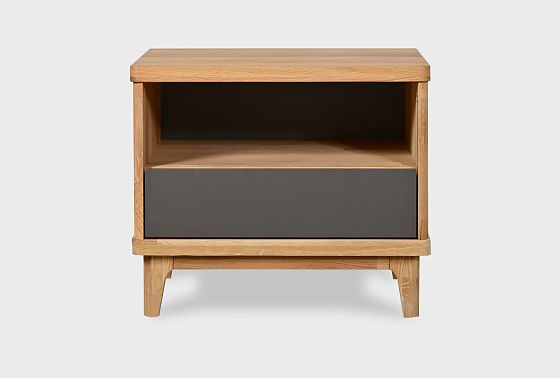 Тумба прикроватная "Уоллстрит" (с нишей) массив дуба, МДФ 7