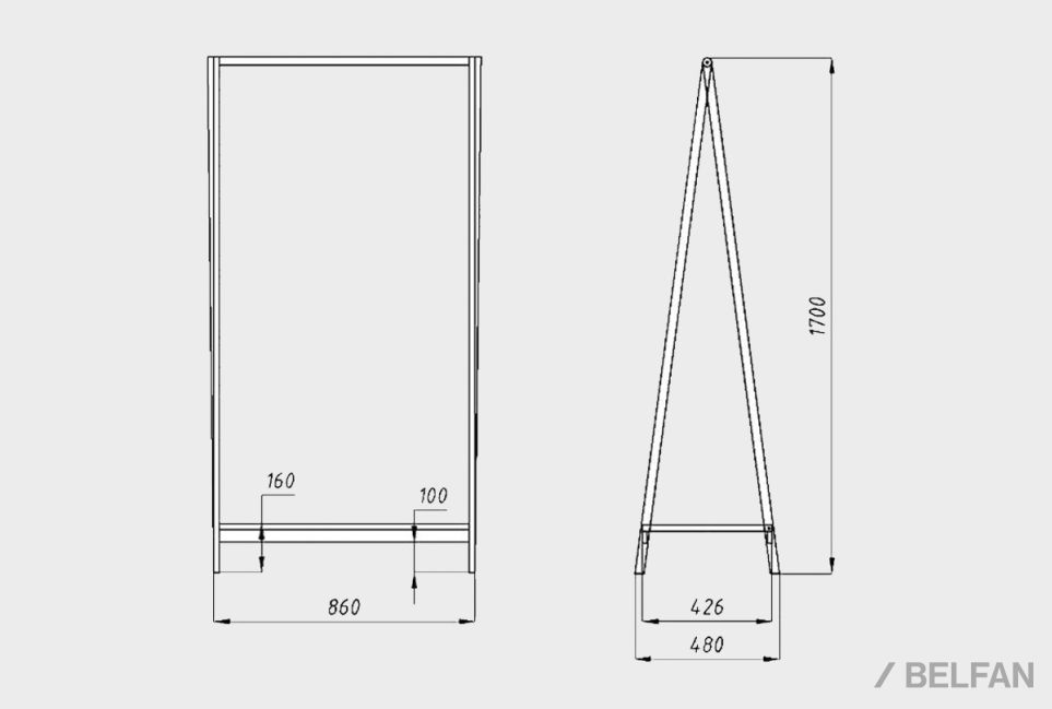 Вешалка напольная "Арт" (широкая) массив дуба 3