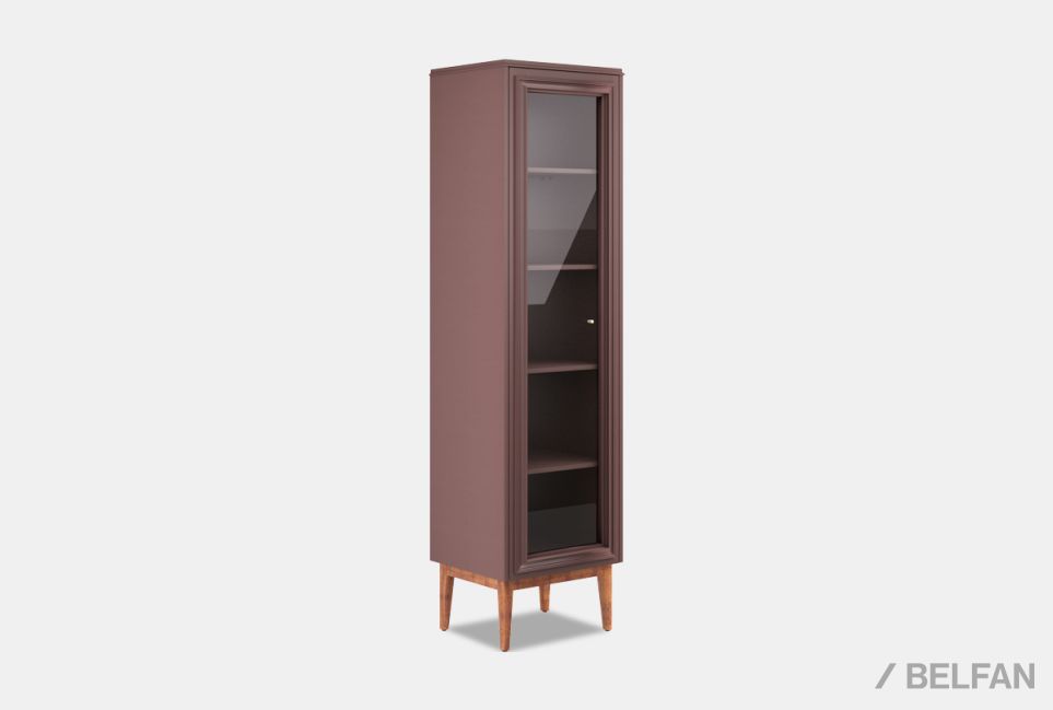 Витрина 1-но дв. "Сакраменто" (левая) массив и шпон дуба, МДФ 1