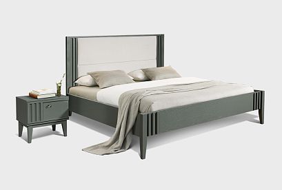 Кровать "Чикаго"; без основания, без матраса; *ВМФ-1763; (1600x2000); платина; Avelina 9534