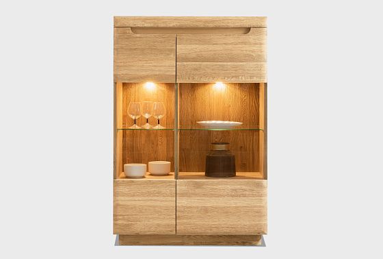 Тумба высокая "Бремен" (стекло) массив дуба 9