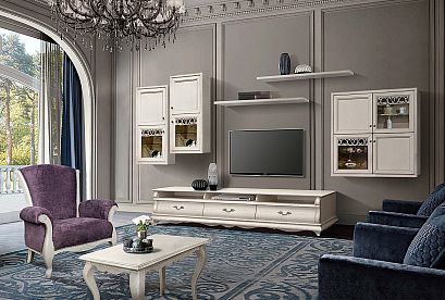 "Грация" кресло; нераскл.; *ММ-184-01; белая эмаль с темной патиной; Missoni 17 (гр.2/БК)