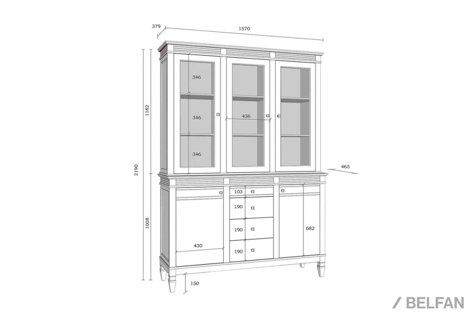 Буфет "Ольса" 330/324 массив сосны 4