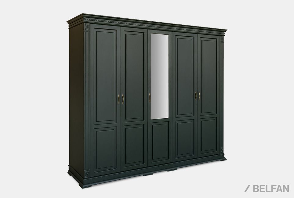 Шкаф 5-ти дверный "Верди Люкс" массив и шпон дуба 1